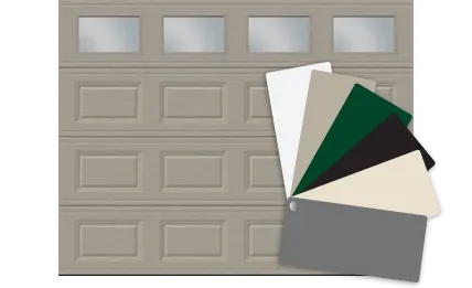 Garage door with colour sample