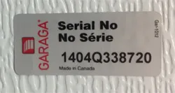 Numéro de série de votre porte de garage Garaga