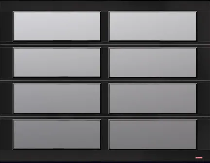 Porte de garage California, 9’ x 7’, profilé d’aluminium Noir